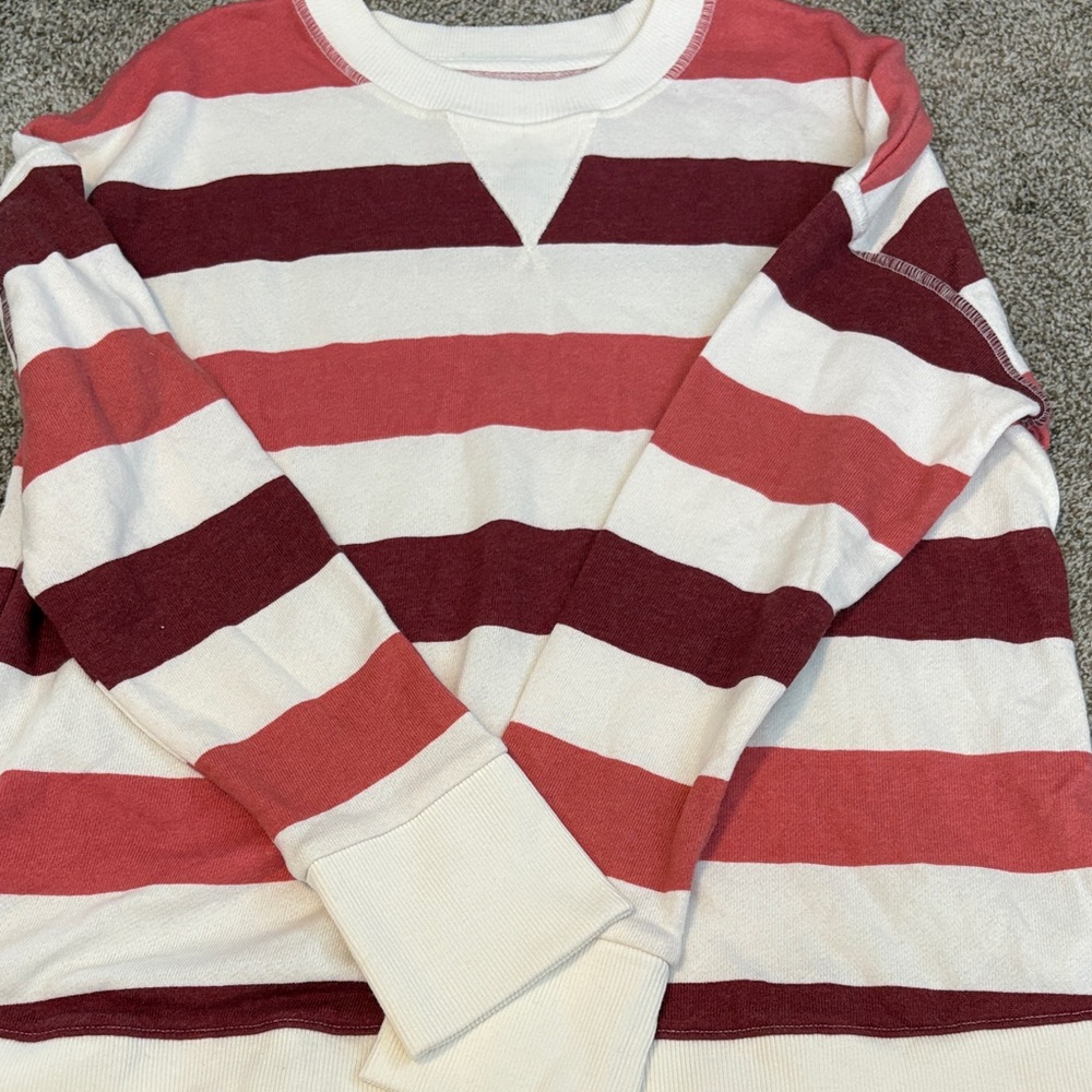 Time and Tru Pink and White Knit Top